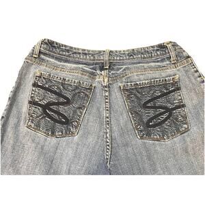 Seven 7 Women’s Embellished Pockets Jeans Size 14 32”x 31” Wide Leg